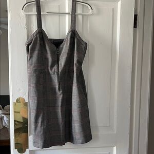 Abercrombie & Fit h houndstooth plaid dress XL zip pockets